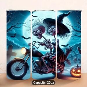 Halloween Skeleton Witch Tumbler